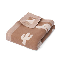 Cactus Jacquard Knit Baby Blanket