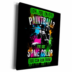 3dRose Paintball Ive Got Some Color Trendy Vector on Black... - Museum Grade Canvas Wrap (cw_281698)