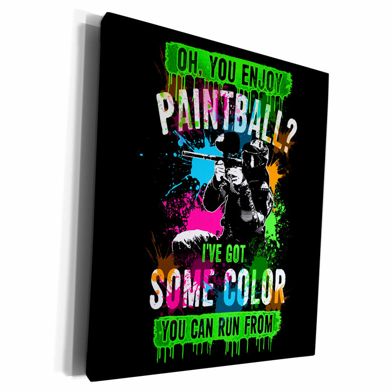 3dRose Paintball Ive Got Some Color Trendy Vector on Black... - Museum Grade Canvas Wrap (cw_281698)