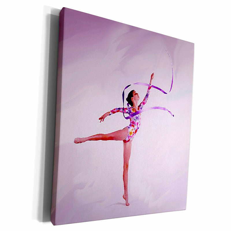 3dRose Gymnastics - Gymnastic Exercise - Museum Grade Canvas Wrap (cw_3130)