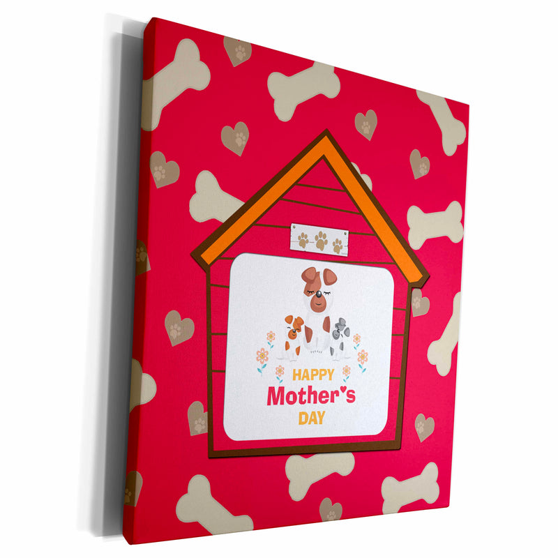 3dRose Image of Mother Spotted Dog and Babies in Doghouse,... - Museum Grade Canvas Wrap (cw_334475)