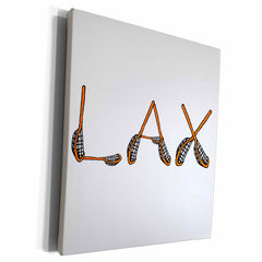 3dRose Funny Cute LAX Crossed Lacrosse Sticks Sports Design - Museum Grade Canvas Wrap (cw-364590)