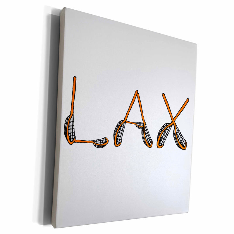 3dRose Funny Cute LAX Crossed Lacrosse Sticks Sports Design - Museum Grade Canvas Wrap (cw-364590)
