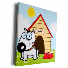 3dRose Edmond Hogge Jr Dogs - Beagle and Doghouse - Museum Grade Canvas Wrap (cw_63104)