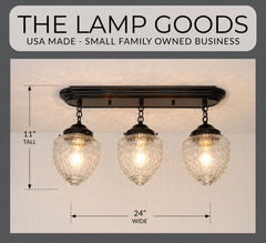 Antique Glass Ceiling Light Rectangular Chain Trio