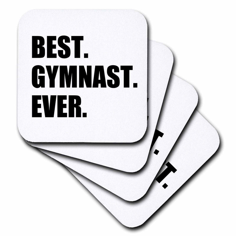 3dRose InspirationzStore Typography - Best Gymnast Ever - Fun Gift for Talented Gymnastics Athletes - Text - Coasters (CST_185006)