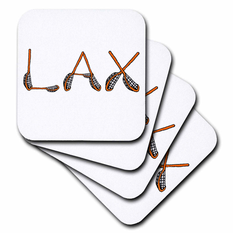 3dRose Funny Cute LAX Crossed Lacrosse Sticks Sports Design - Coasters (cst-364590)