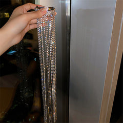 Shiny Rhinestone Long Tassel Hairpins for Women
