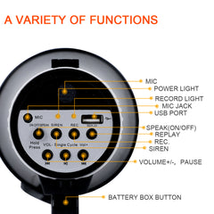 35W USB Handheld Speaker with Recording and Alarm