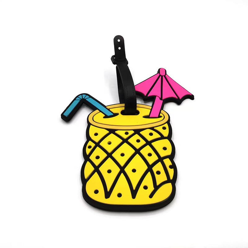 Creative Cartoon Fruit Luggage Tag with Donut Design