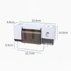 Wall-Mounted Dust-Proof Toothbrush Holder Set with Dispenser