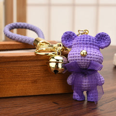 Cute Bear Resin Bow Bell Rabbit Keychain Pendant