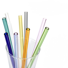 Transparent Glass Straws - Colorful and Heat-Resistant