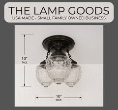 Antique Acorn Glass Ceiling Light | 3-Light Chain Trio