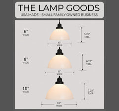 Authentic Antique Milk Glass Pendant Light | 6", 8" and 10"