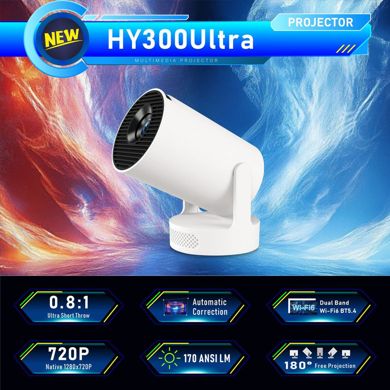 Ultra Short Throw 4K Mini Projector HY300