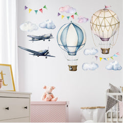 Cartoon Hot Air Balloon Wall Stickers for Kids' Room