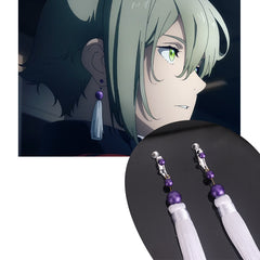 Earrings with Purple Pearl Tassels - Elan Cosplay Style