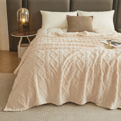 Jacquard Coral Flannel Blanket