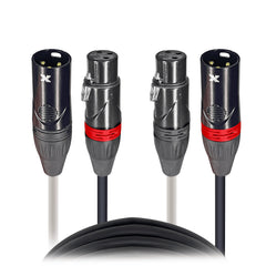 ProX XC-DXLR03 - 3' Ft High Performance Dual XLR-M to Dual XLR-F Audio Cable