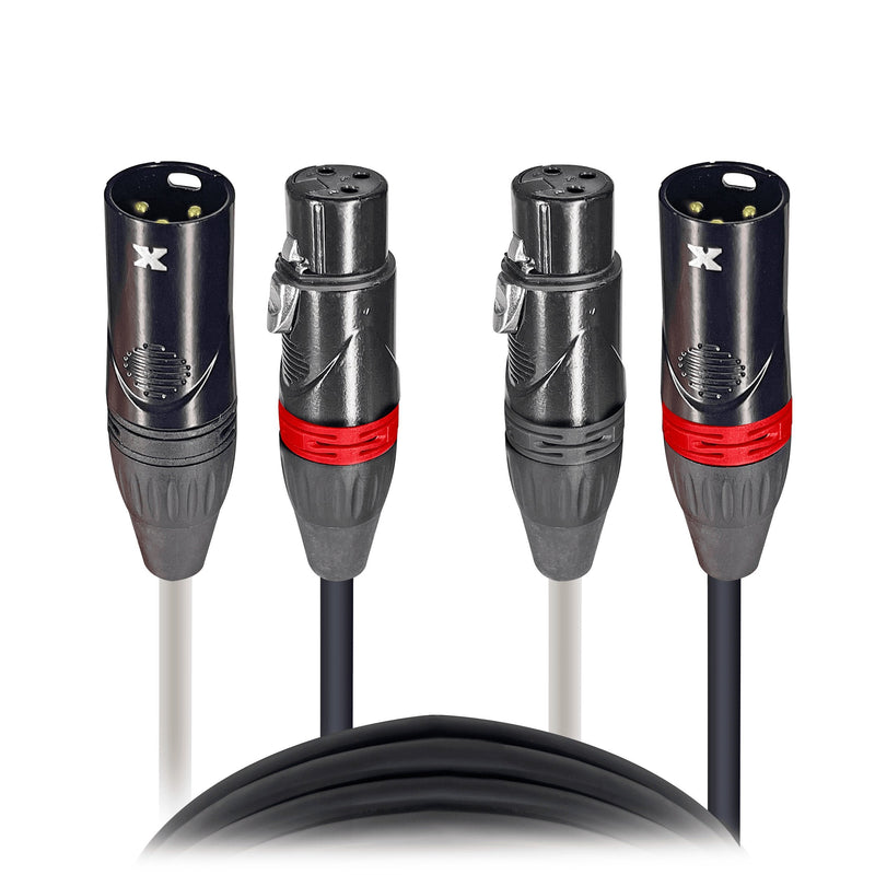 ProX XC-DXLR03 - 3' Ft High Performance Dual XLR-M to Dual XLR-F Audio Cable