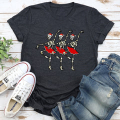 Dancing Skeleton Santa Girls, Ballet, Christmas Super Soft Tees