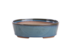 Willow Bonsai Ceramics Oval A Bonsai Pot 8 Inch – Straight‑Sided Oval Ceramic Bonsai & Succulent Planter, High‑Fired Frost‑Proof Stoneware with Drainage & Wiring Holes, Handmade in USA (Peacock 2025)
