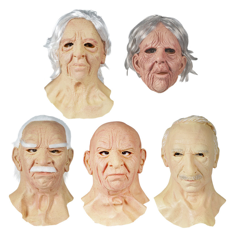 Realistic Old Man Latex Mask for Halloween Party