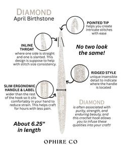 Diamond April Birthstone Crochet Hook