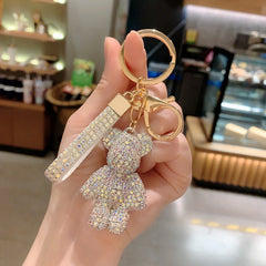Creative Rhinestone Bear Keychain for Women