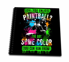 3dRose Sven Herkenrath Sport - Paintball Ive Got Some Color Trendy Vector on Black Background - Drawing Book