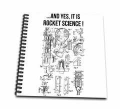 3dRose Carsten Reisinger - Illustrations - Yes It is Rocket Science Funny Rocket Engine Diagram - Drawing Book