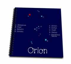 3dRose Alexis Design - Constellations of Stars - Orion Star Asterism. Star Colors, Names. Elegant Astronomy - Drawing Book