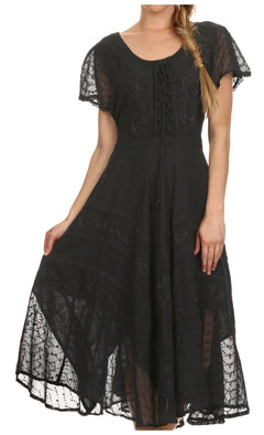 Sakkas Marigold Embroidered Fairy Dress