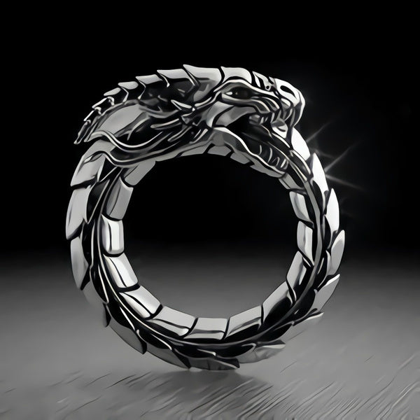 Men's Norwegian Myth Dragon Ring for Daily Wear