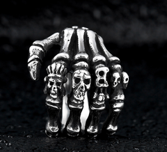 Beier Creative Punk Hand Bone Titanium Steel Ring