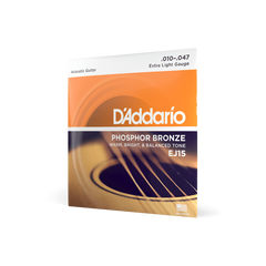 D'Addario EJ15 Phosphor Bronze Acoustic Guitar Strings, 10-47 Extra Light