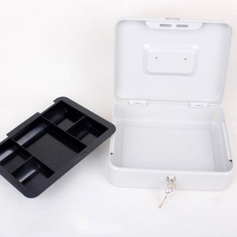 Jelis Double-Layer Metal Cash Box with Lock