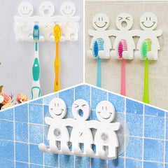 Cute Creative Smile Face Suction Toothbrush Holder