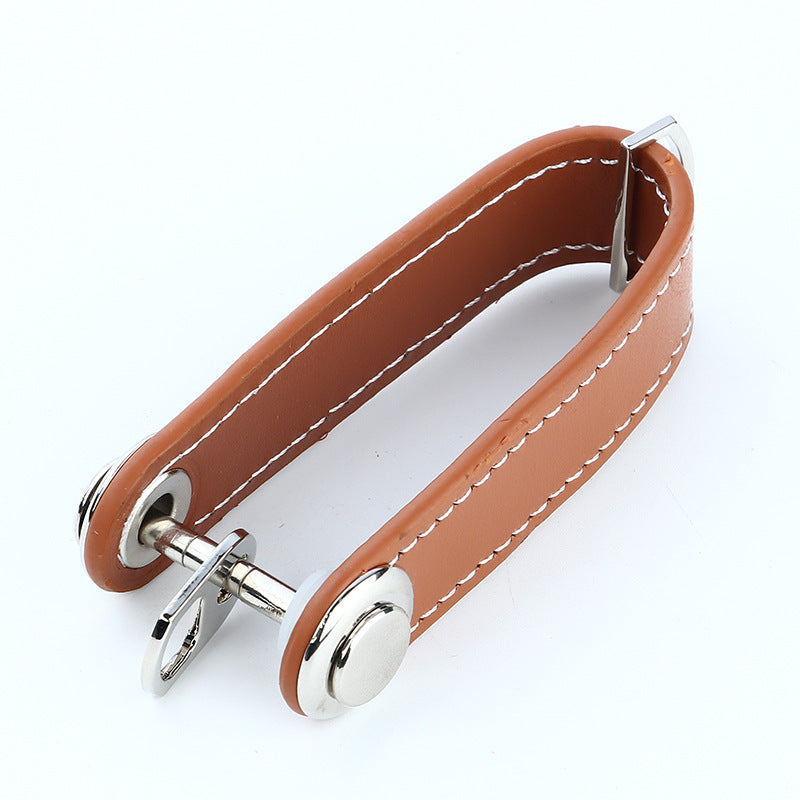 Creative Zinc Alloy Leather Keychain for Storage