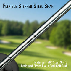 DriVR Elite Chrome - Stepped Steel Weighted Golf Club  - Compatible with Quest 2, 3/3s, and Pro