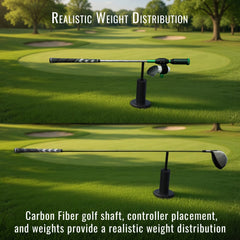 DriVR Elite Chrome - Stepped Steel Weighted Golf Club  - Compatible with Quest 2, 3/3s, and Pro