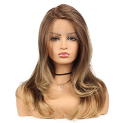 Fashionable Long Curly Blonde Mixed Wig for Women