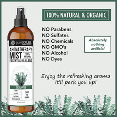 Eucalyptus Aromatherapy Mist - 100% Natural Essential Oil Blend for Room, Body, Linens