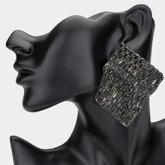 Bold Bling Studded Abstract Plate Earrings