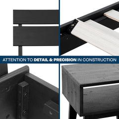 [Buy 1 Get 1] Aurora Solid Wood Bed Frame & Nightstand
