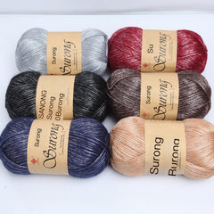 Silk Blend Unisex Knitted Scarf and Milk Cotton Yarn