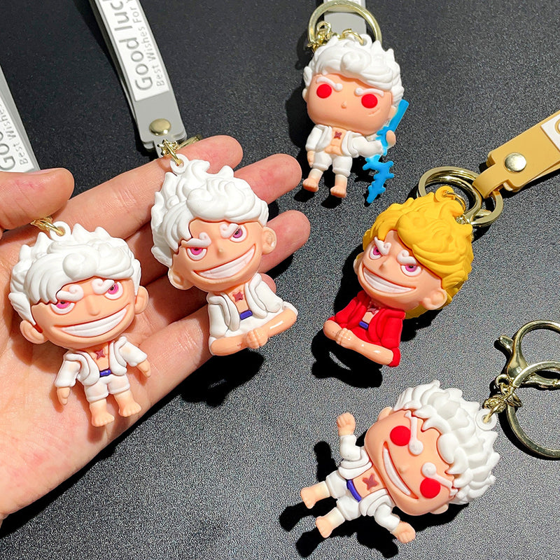 One Piece Keychain Set: Luffy, Ace, Zoro & More