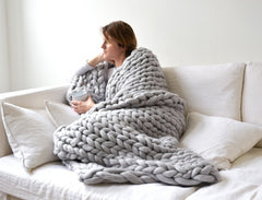 Nordic Thick Wool Hand-Woven Blanket