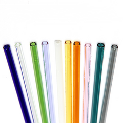Transparent Glass Straws - Colorful and Heat-Resistant